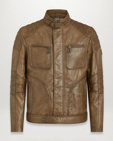 Veste Cuir Belstaff Homme Weybridge Marron Foncé France OV5341027